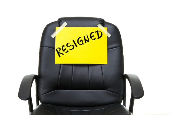 resign, resignation, quit, leave, depart