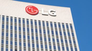 LG logo on facade, technological innovation, South Korean financial and industrial group, electronics, chemical products and telecommunications equipment, Frankfurt, Germany - September 1, 2024