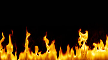 Flames against black background