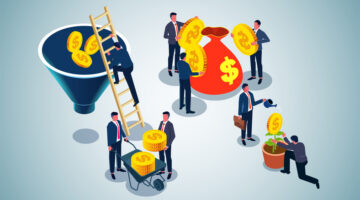 Financial investment management or wealth management. Isometric merchants conducting business activities